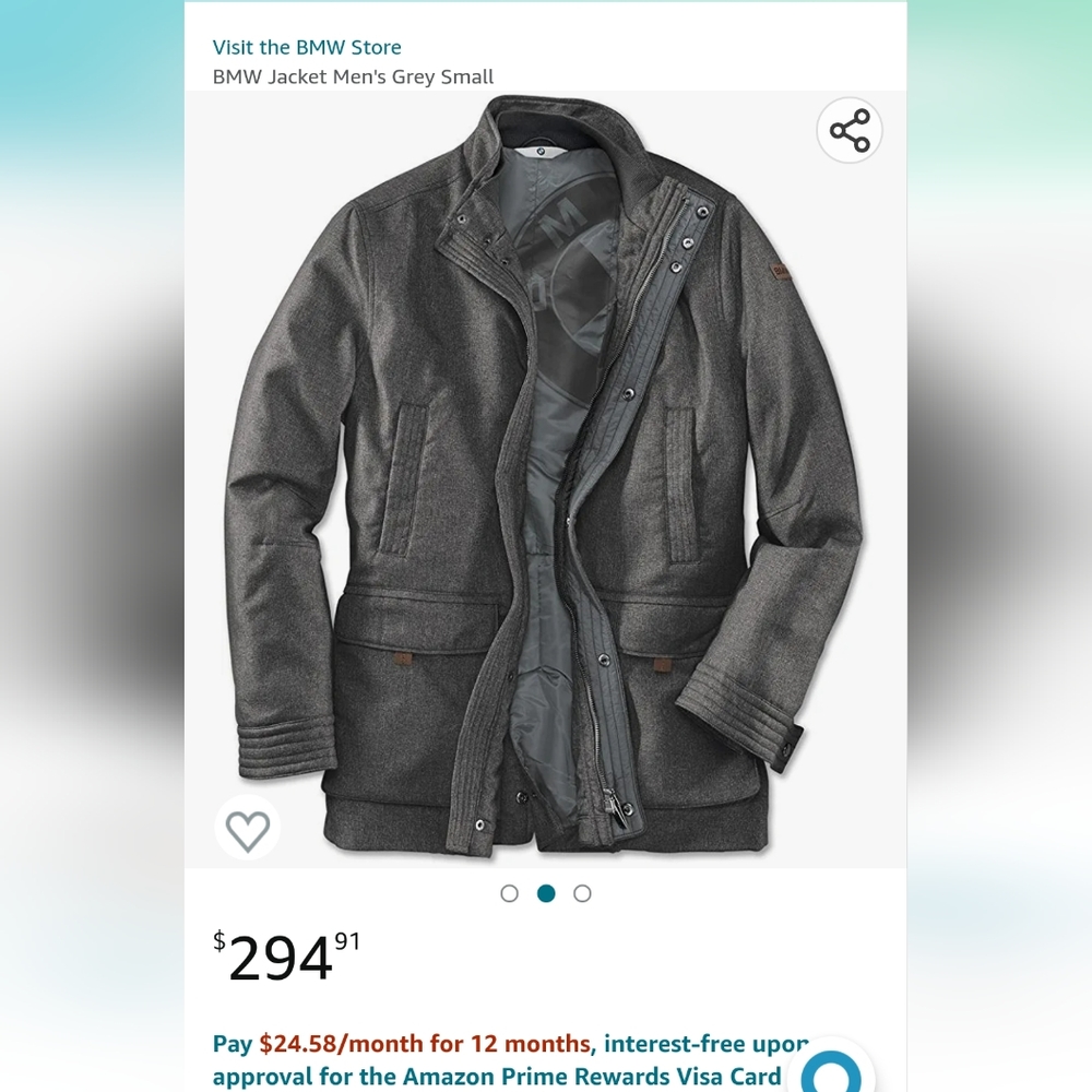 BMW Men's Gray Jacket Sise S